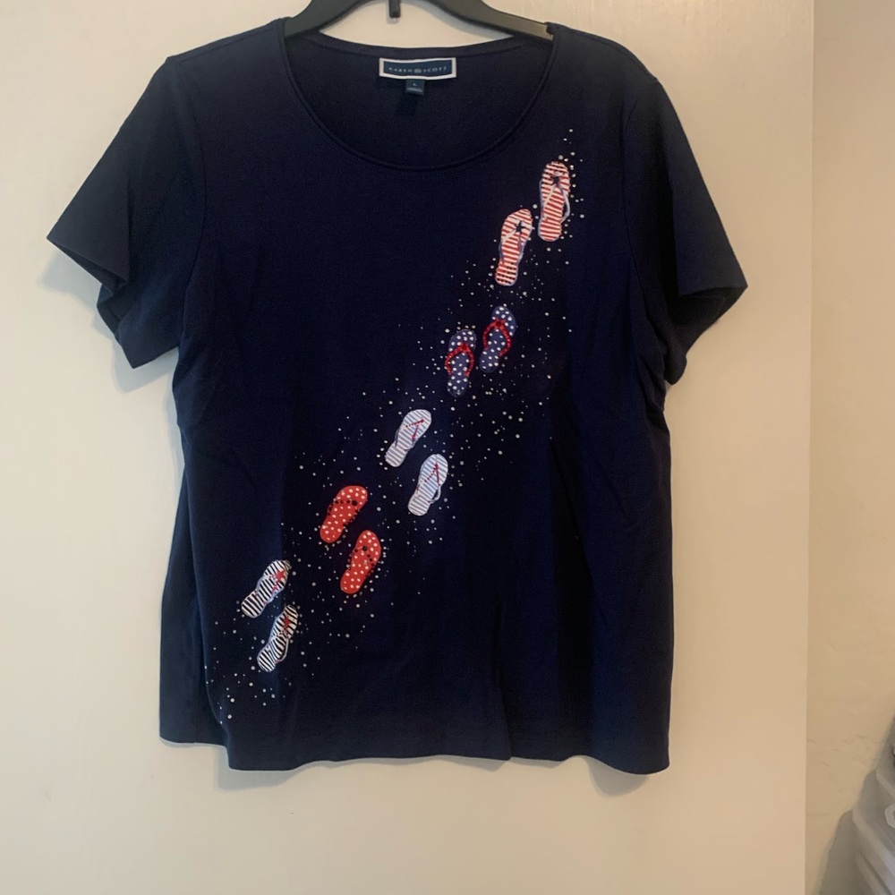 Navy T-Shirt with Flip Flop Design